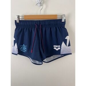 Arena USA Swimming Shorts Navy Blue Red White National Team Athletic Women's XS
